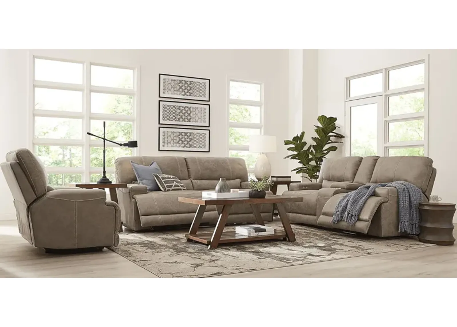 Warrendale Beige 2 Pc Power Reclining Living Room