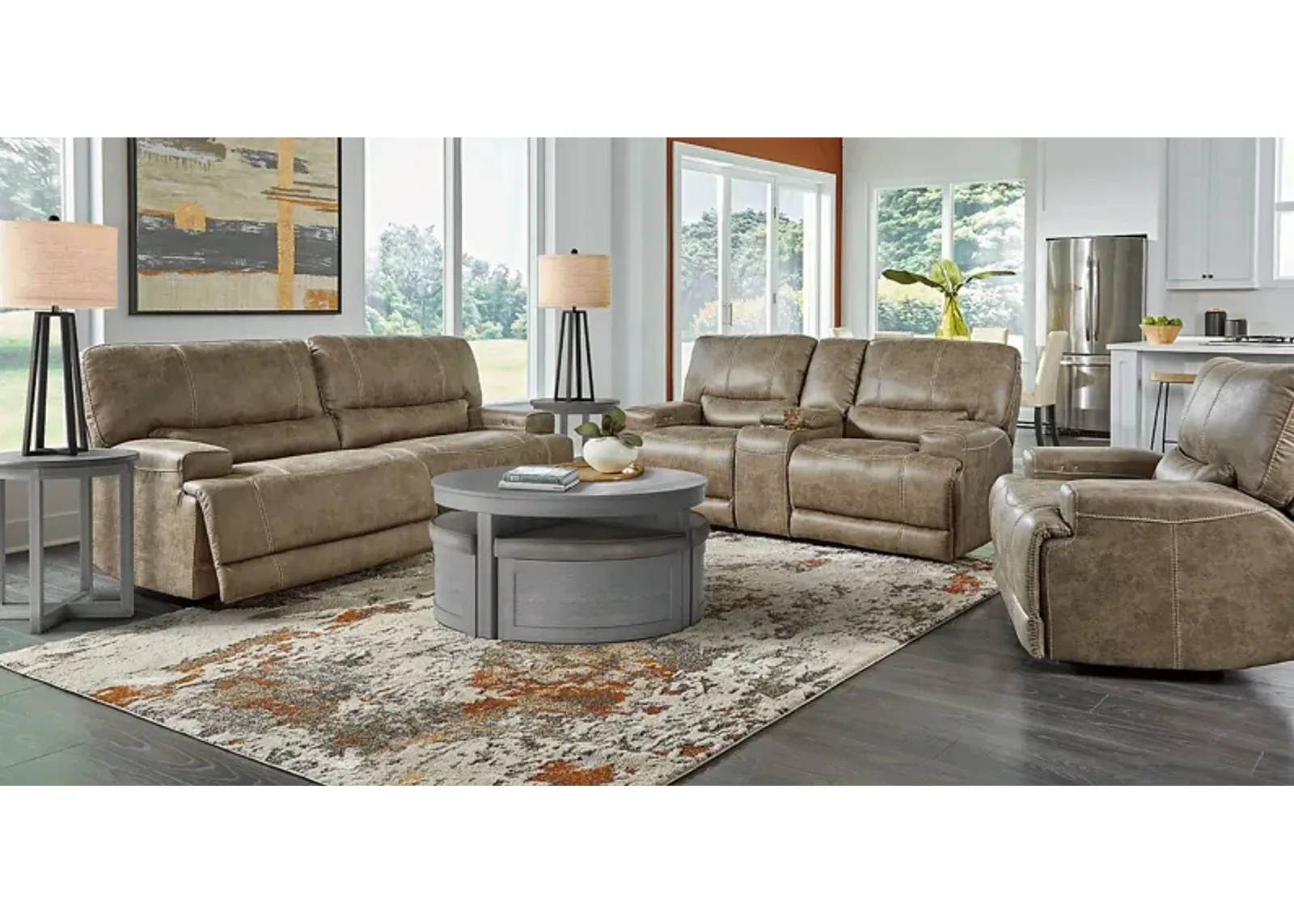 Warrendale Beige 2 Pc Power Reclining Living Room