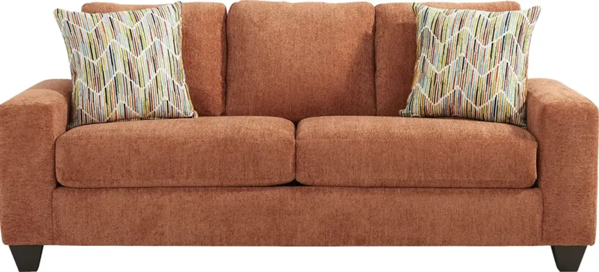 Mallard Trace Orange Sleeper Sofa