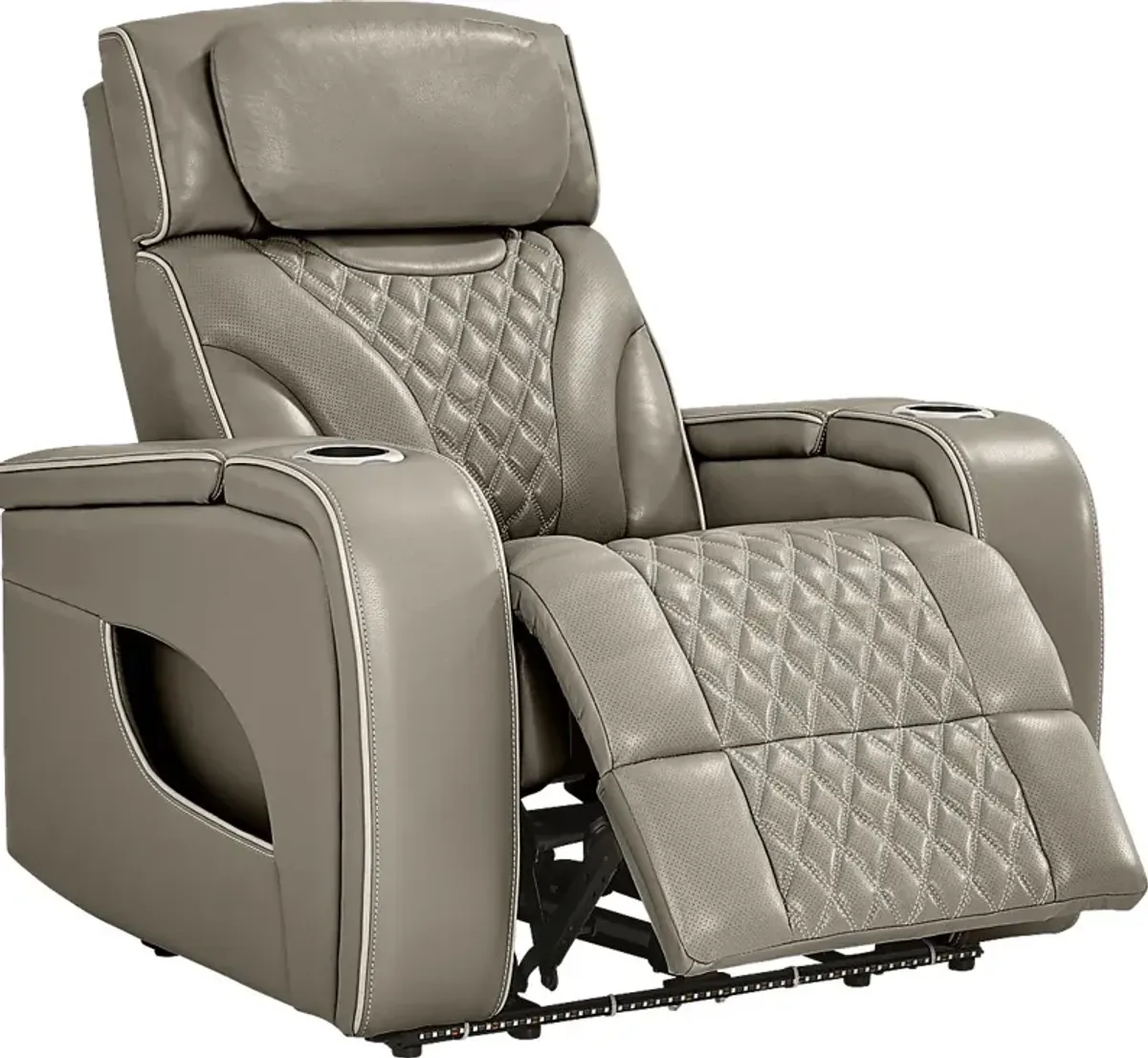 Horizon Ridge Beige Leather 3 Pc Triple Power Reclining Living Room with Massage and Heat