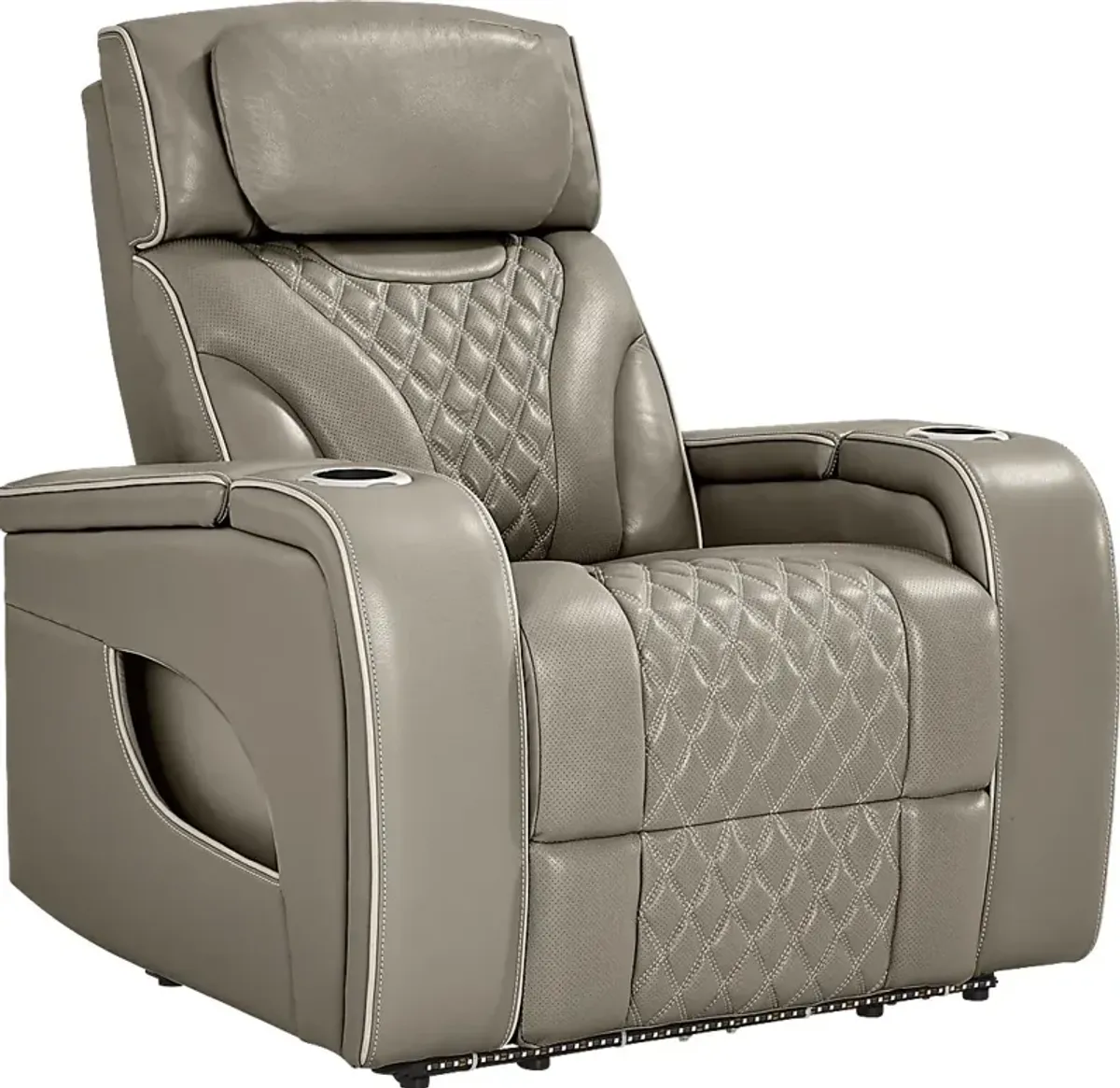 Horizon Ridge Beige Leather 3 Pc Triple Power Reclining Living Room with Massage and Heat