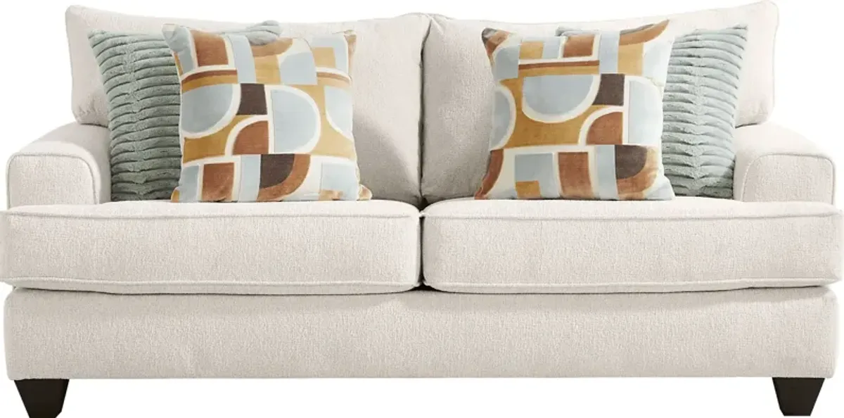 Twin Falls Ivory Gel Foam Sleeper Loveseat