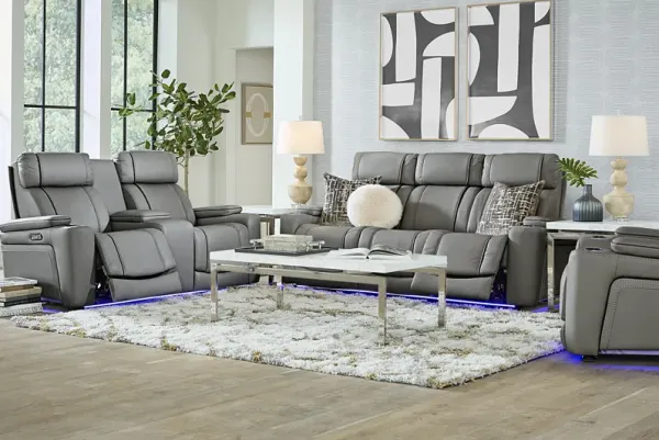 Haven Point Charcoal 3 Pc Dual Power Reclining Living Room