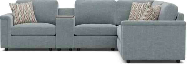Tempo Modular Blue 6 Pc Sectional