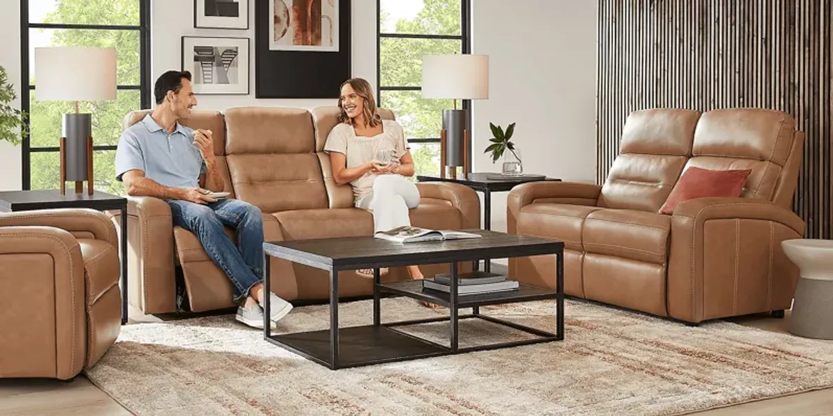 Sierra Madre Saddle Leather 7 Pc Living Room with Reclining Sofa