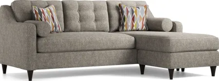 Hanover Gray Textured Sleeper Chaise Sofa