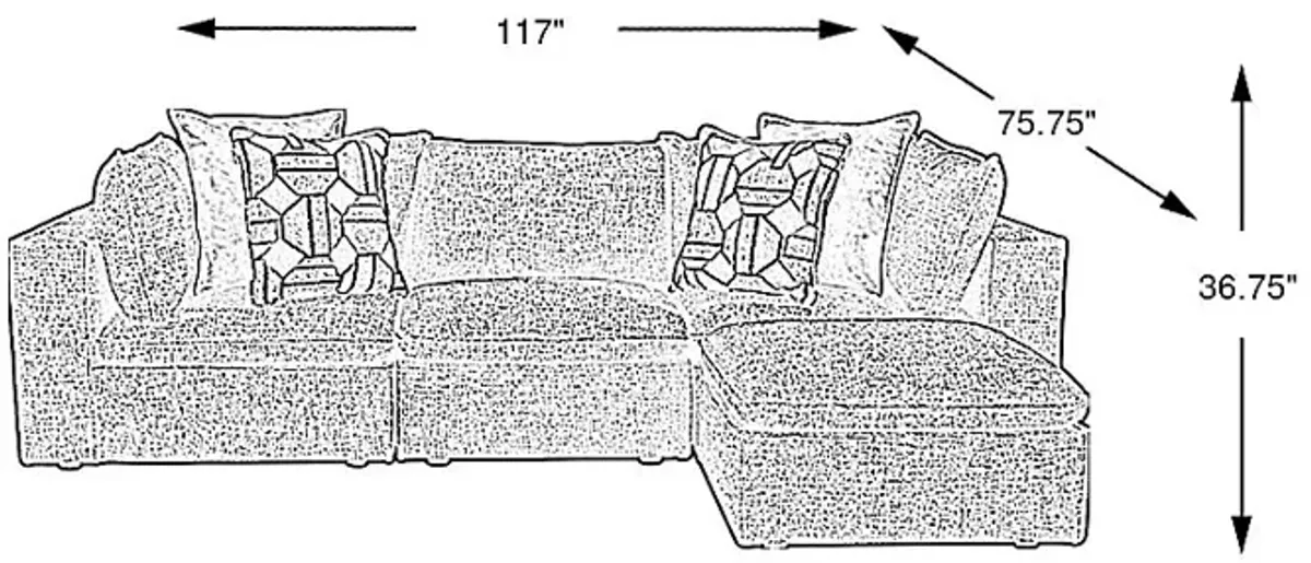 Langford Park Charcoal 4 Pc Sectional