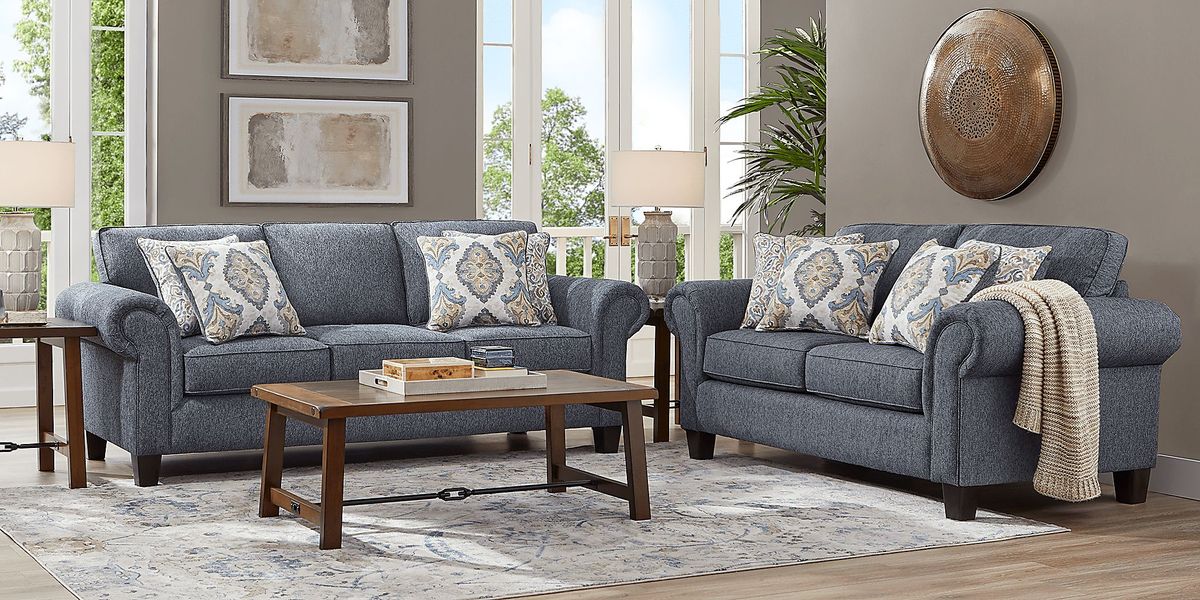 Wyndsor Way Blue Sleeper Sofa