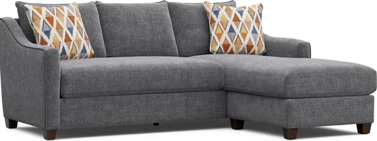 Soho Place Gray Sleeper Chaise Sofa