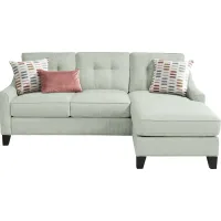Madison Place Willow Green Textured Sleeper Chaise Sofa