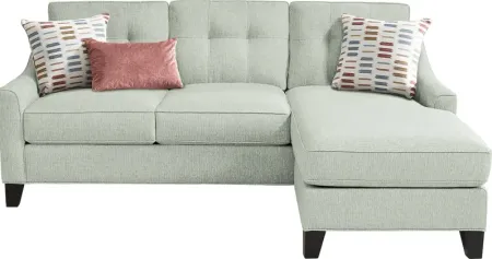 Madison Place Willow Green Textured Sleeper Chaise Sofa
