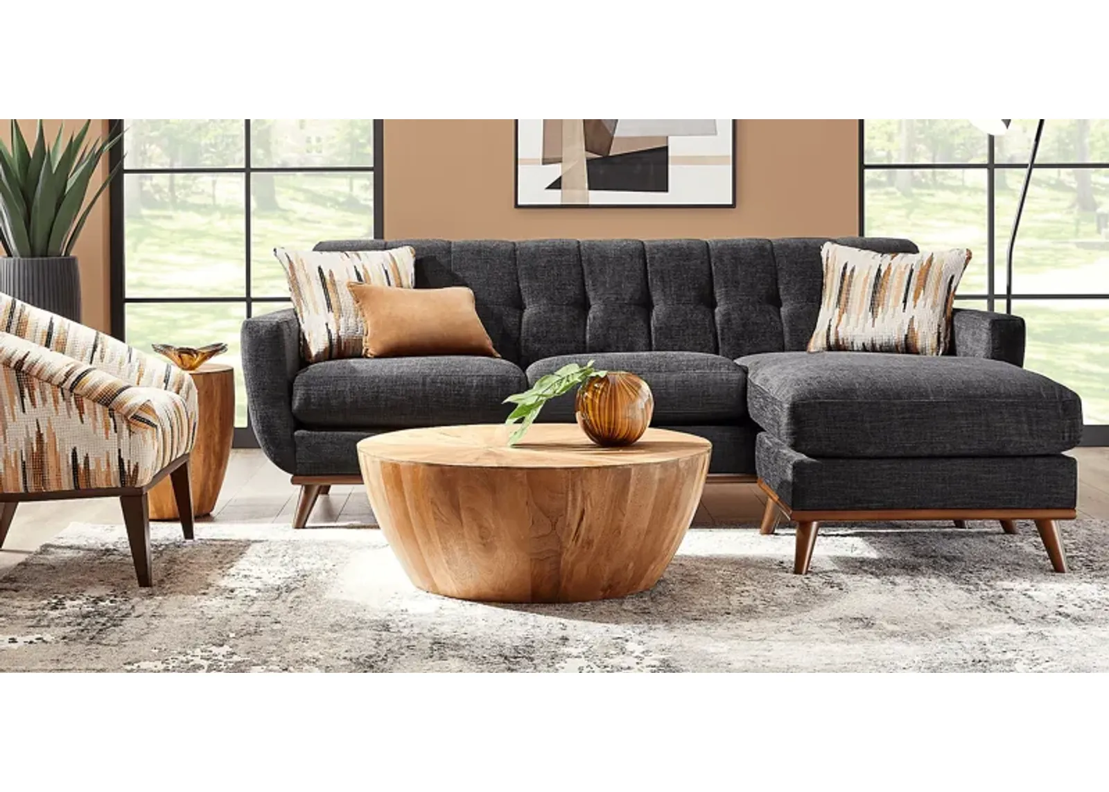 East Side Black 4 Pc Sectional Living Room