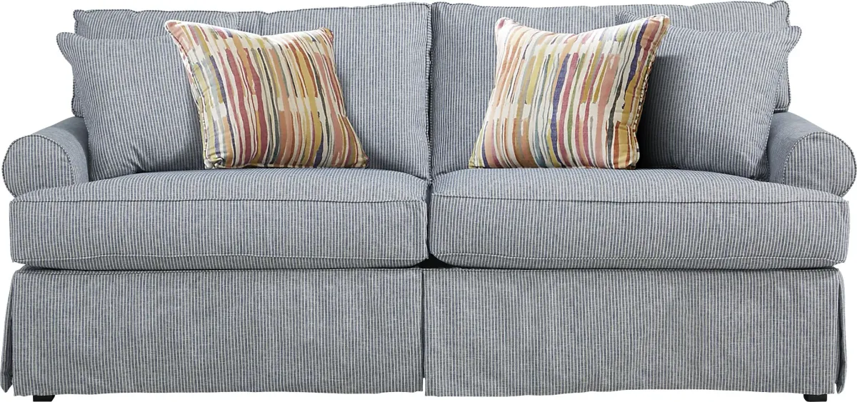 Beachside Walk Blue Denim Slipcover Gel Foam Sleeper