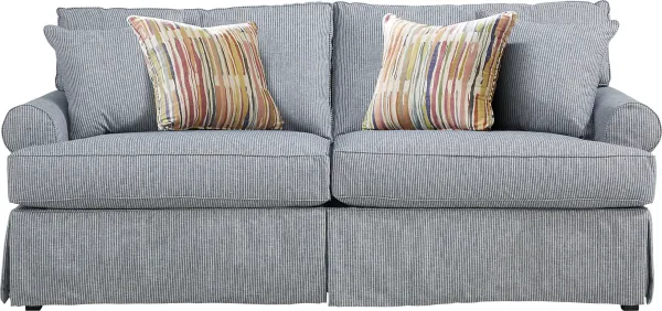 Beachside Walk Blue Denim Slipcover Gel Foam Sleeper