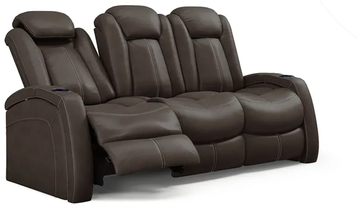 Crestline Brown 8 Pc Living Room with Dual Power Reclining Sofa