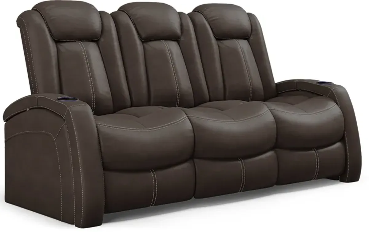 Crestline Brown 8 Pc Living Room with Dual Power Reclining Sofa