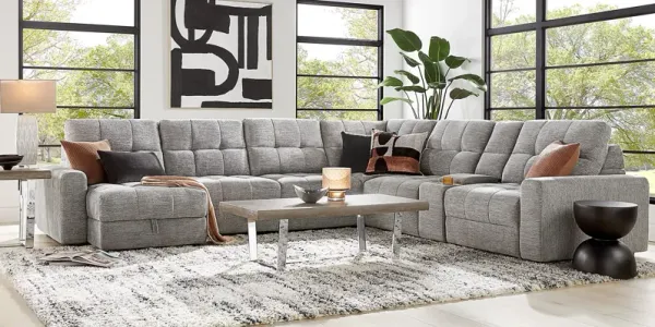Meriwether Gray 7 Pc Power Slider Sectional