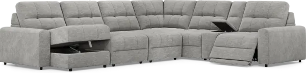 Meriwether Gray 7 Pc Power Slider Sectional