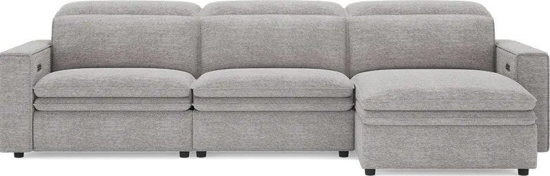 Salvator Street Gray 3 Pc Dual Power Reclining Sectional