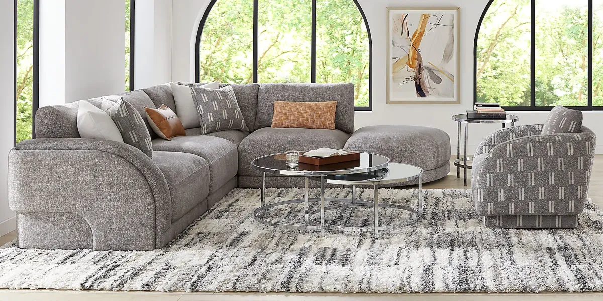 Latham Court Gray 5 Pc Sectional