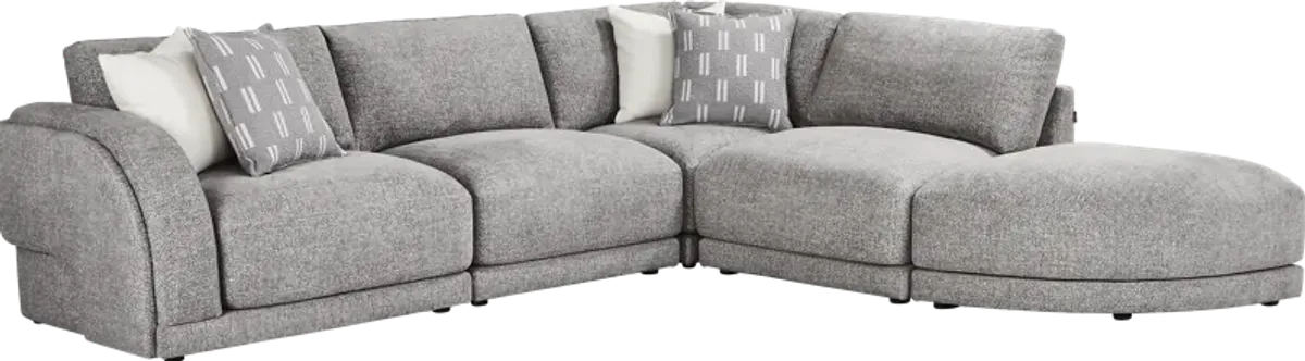 Latham Court Gray 5 Pc Sectional