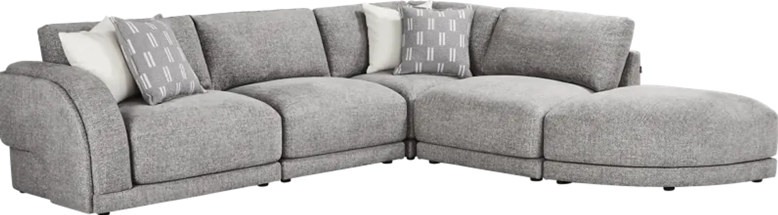 Latham Court Gray 5 Pc Sectional