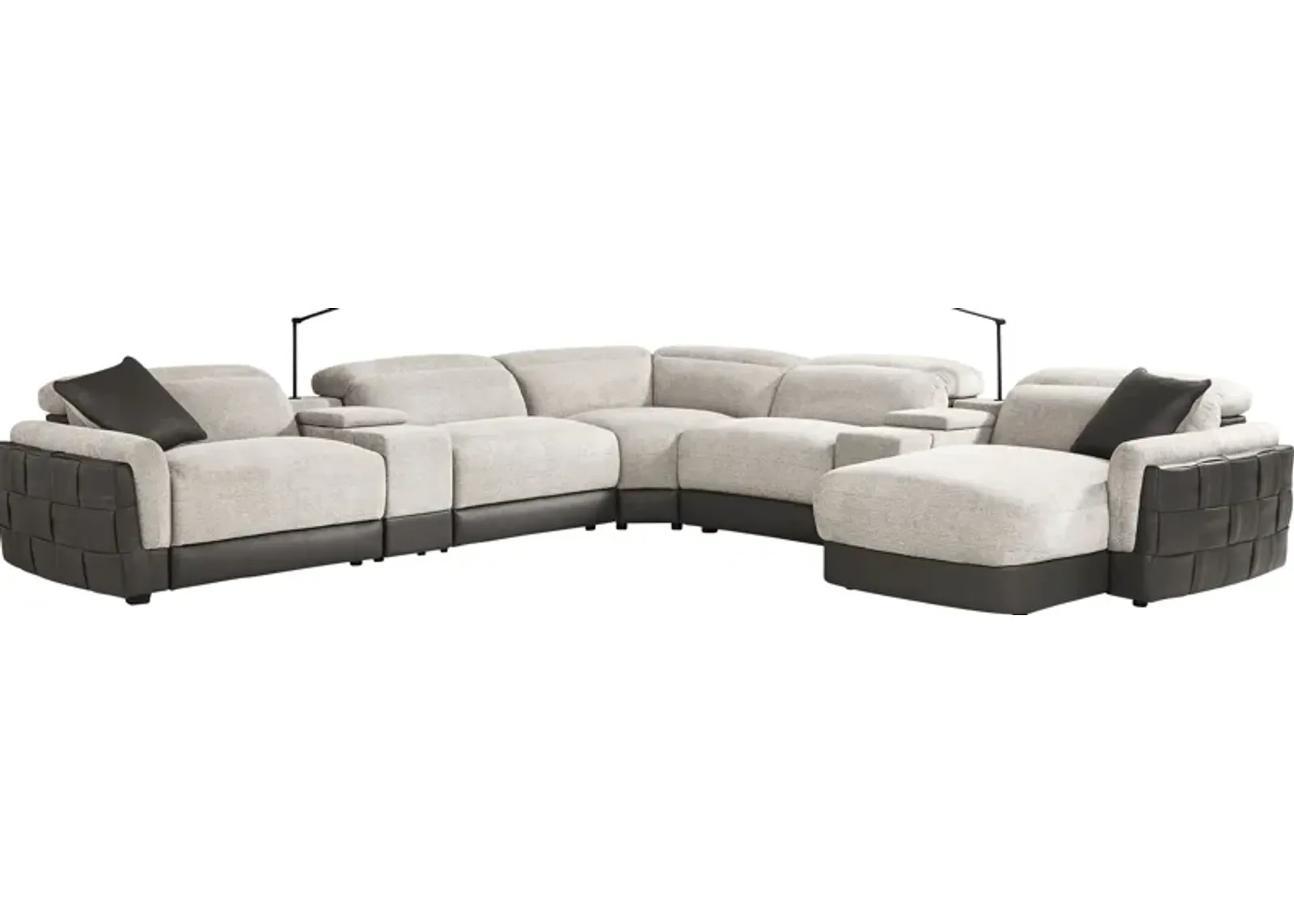 Seneca Falls Gray 7 Pc Dual Power Sectional