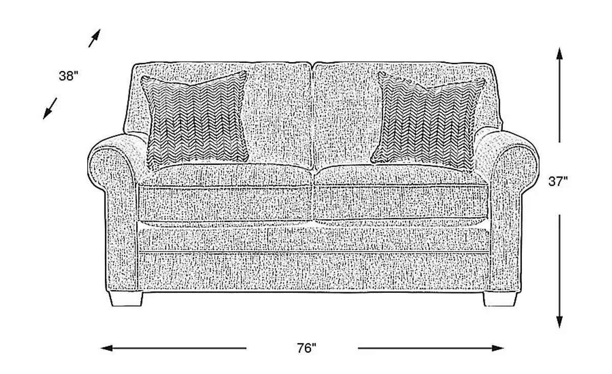 Bellingham Gray Textured Sleeper Loveseat