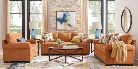 Bellingham Russet Textured 7 Pc Living Room with Gel Foam Sleeper Sofa