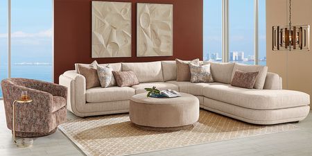Wexley Beige 6 Pc Sectional Living Room