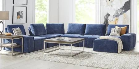 Laney Blue 6 Pc Sectional