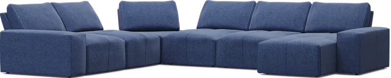 Laney Blue 6 Pc Sectional