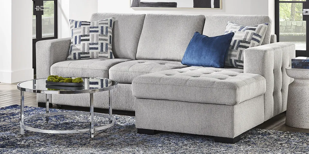 Geneva Gray 2 Pc Sleeper Sectional