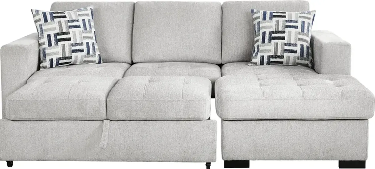 Geneva Gray 2 Pc Sleeper Sectional