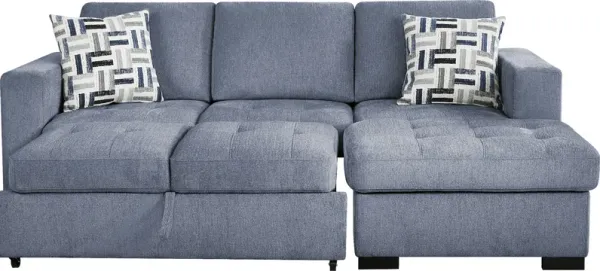 Geneva Blue 2 Pc Sleeper Sectional