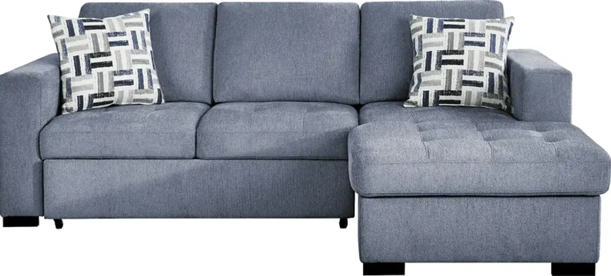 Geneva Blue 2 Pc Sleeper Sectional