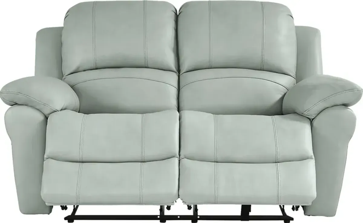 Vercelli Way Aqua Leather 8 Pc Reclining Living Room