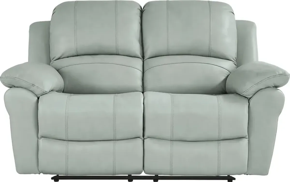 Vercelli Way Aqua Leather 8 Pc Reclining Living Room