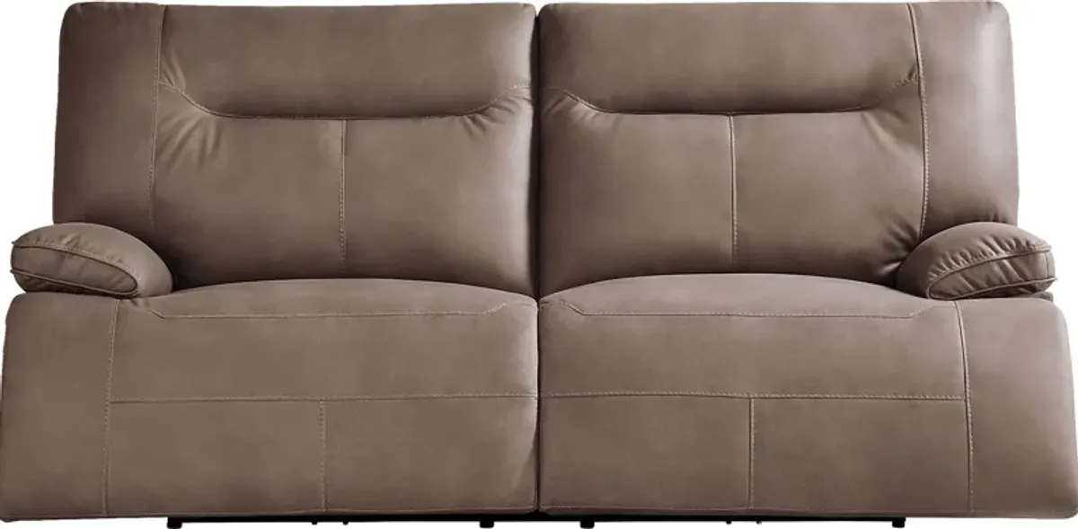 Barton Brown Dual Power Reclining Sofa