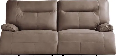 Barton Brown Dual Power Reclining Sofa