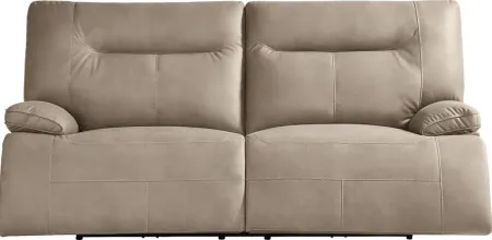 Barton Taupe Dual Power Reclining Sofa