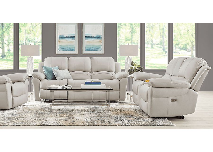 Vercelli Way Stone Leather 7 Pc Reclining Living Room