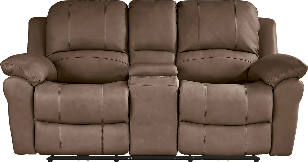 Vercelli Way Brown Leather 7 Pc Power Reclining Living Room with Reclining Sofa