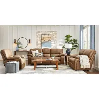 Alpen Ridge Tan 7 Pc Living Room with Reclining Sofa