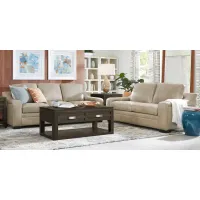 Gisella Taupe Leather 5 Pc Living Room