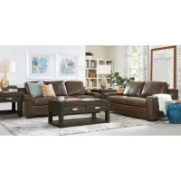 Gisella Brown Leather 5 Pc Living Room