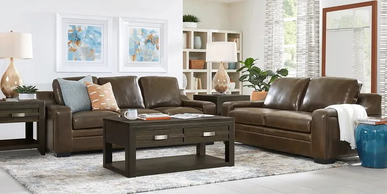 Gisella Brown Leather 5 Pc Living Room