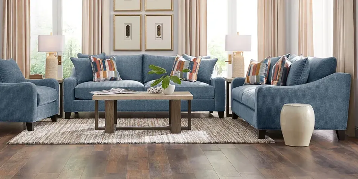 Cambria Blue 5 Pc Living Room