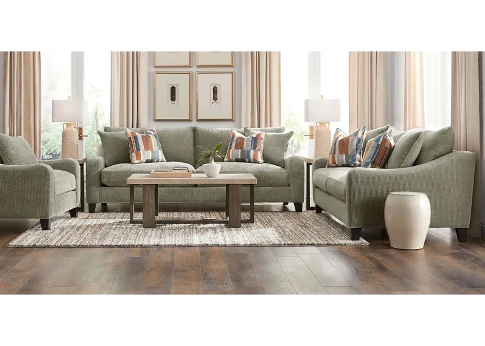 Cambria Sage 5 Pc Living Room