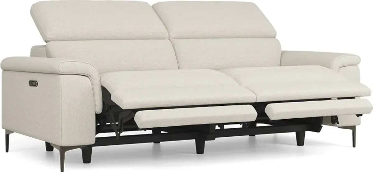 Weatherford Park Beige Dual Power Reclining Sofa